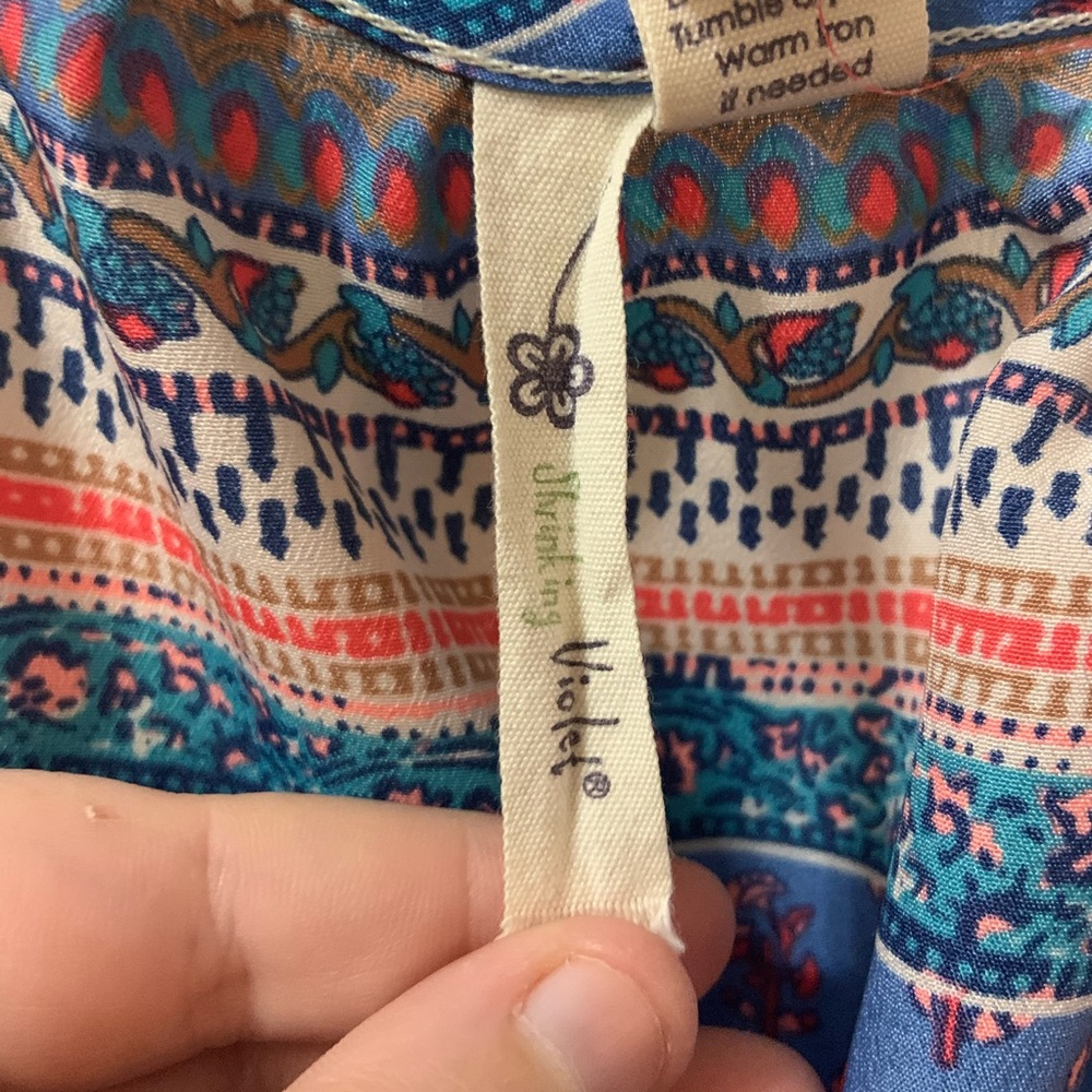 Shrinking Violet Multicolor Striped Print Romper M - Picture 2 of 8
